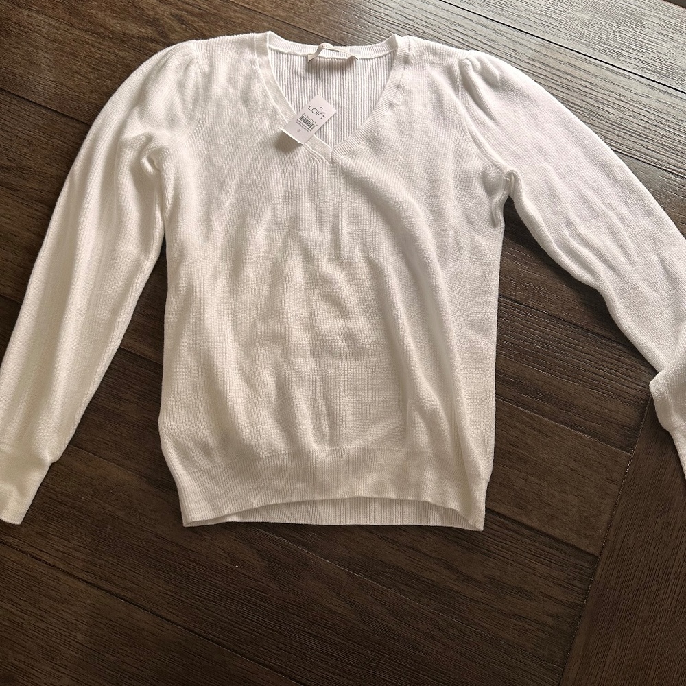 LOFT white sweater